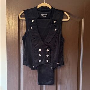 Bebe Black Vest with Silver Accents